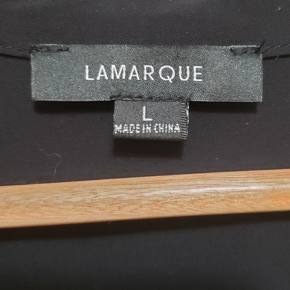 Lamarque Cinta Surplice Black Viscose Cap Sleeve Bodysuit - Picture 7 of 8